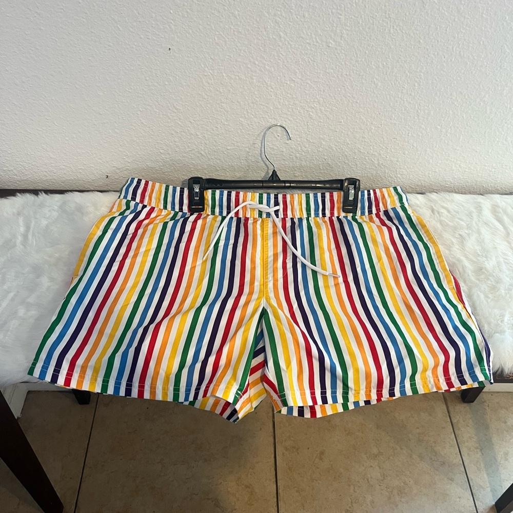 Men's rainbow, gay pride, striped shorts, Striped 🩳 xl